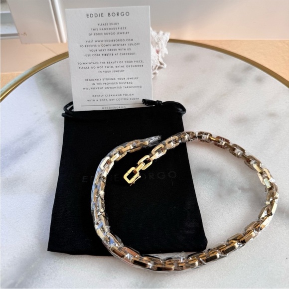 Eddie Borgo- Chain Supra Link Necklace 12 K gold plated brand new - Picture 9 of 13